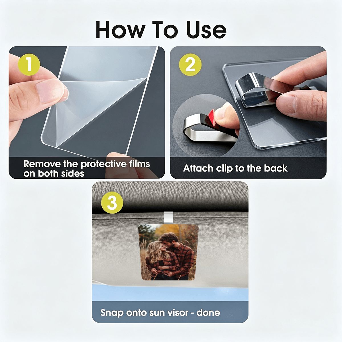 Car Visor Photo Clip personalizable