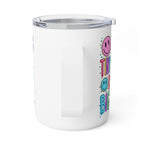 Insulated Coffee Mug - 'Helping Tiny Humans Do Big Things' Colorful Smiley Travel Tumbler (10oz)