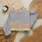 Small‑Town Teacher Sweatshirt | Cozy Crewneck for Educators | Distressed Yellow & Orange Lettering