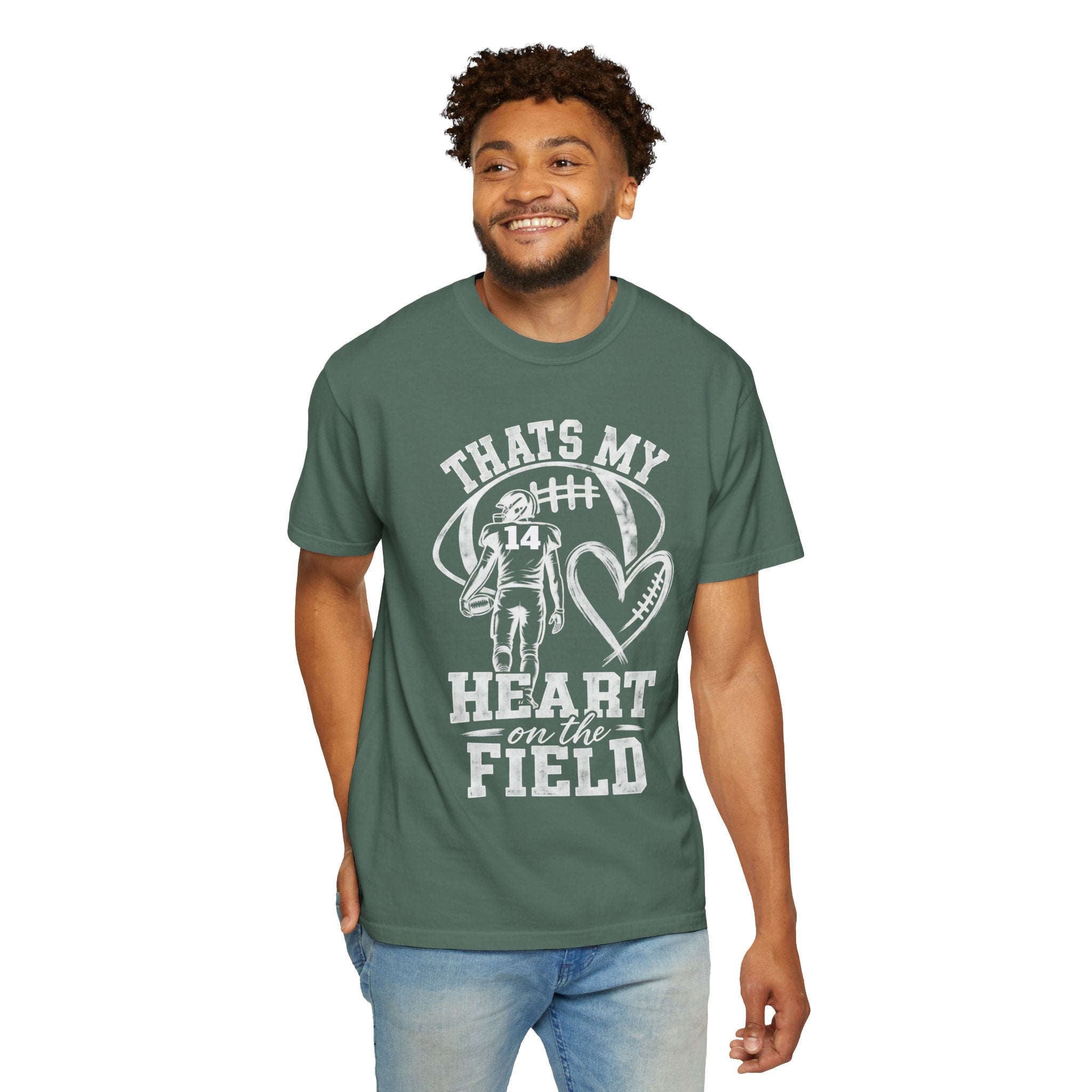 Football Mom/Dad T-Shirt - "That's My Heart on the Field" Youth Player Support Tee