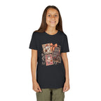 Youth Halloween Postage Stamp Tee — "Ain't No Ghosts Like Our Ghost" Retro Spooky Kids Shirt