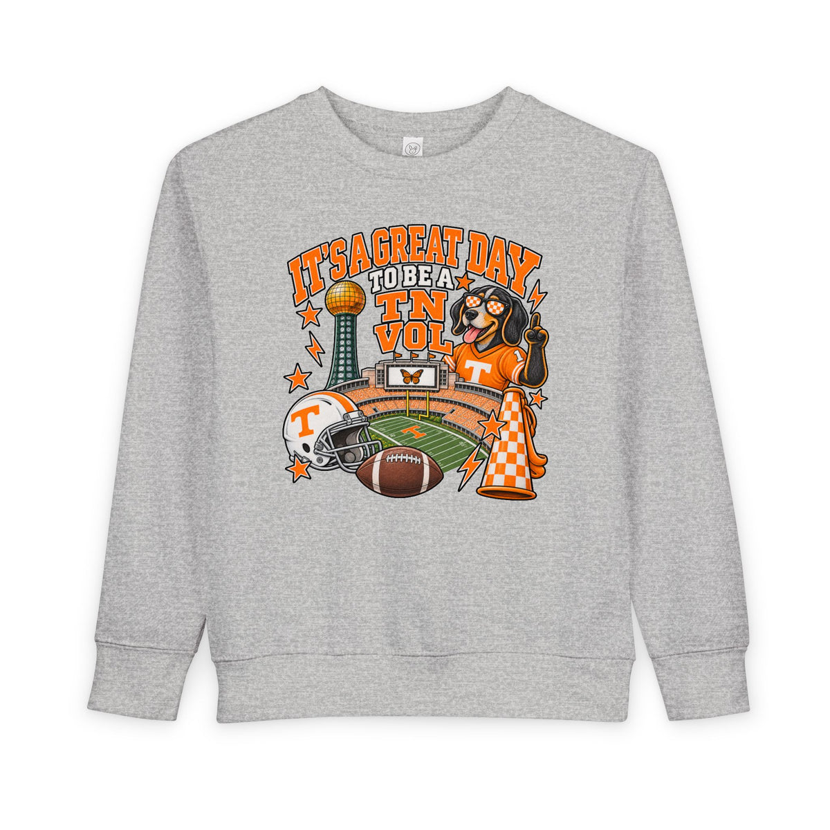 Toddler Sweatshirt - "It's a Great Day to Be a Vol" Football Stadium Mascot Design