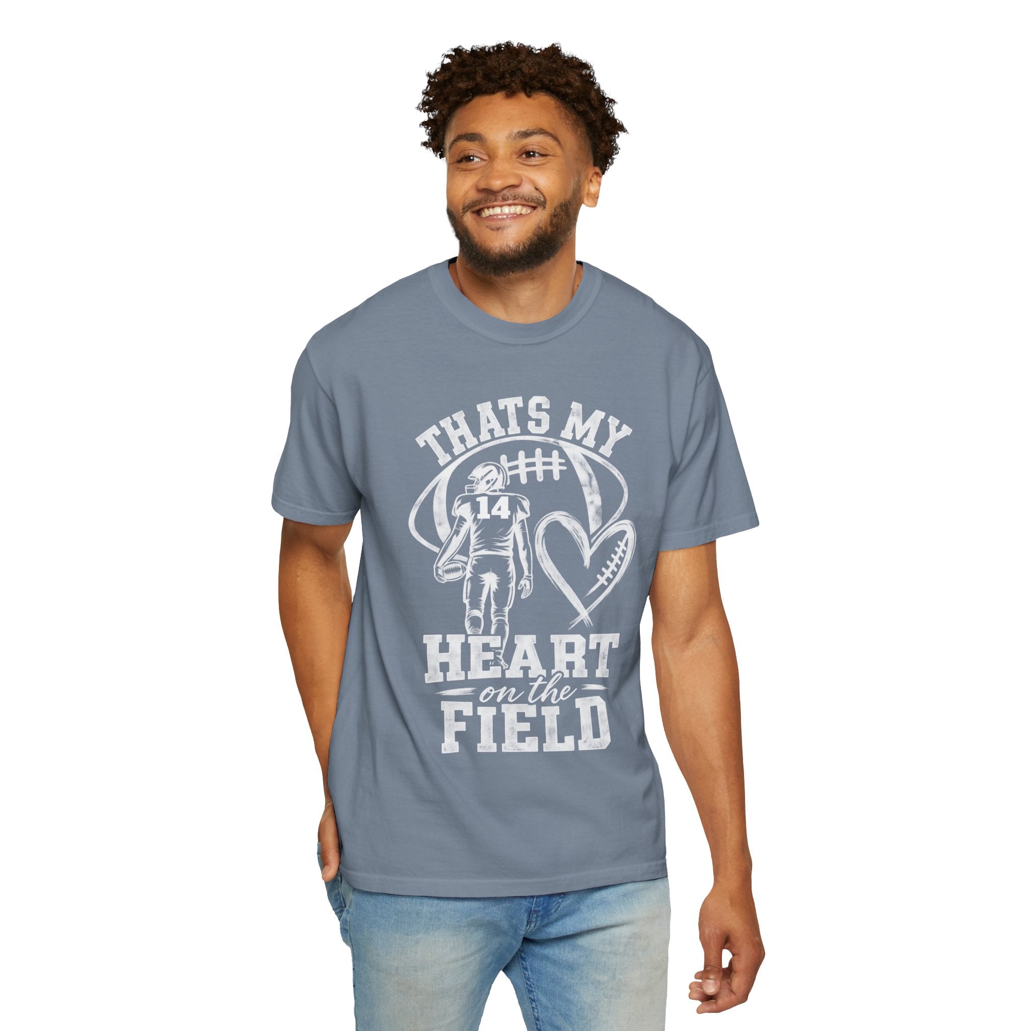 Football Mom/Dad T-Shirt - "That's My Heart on the Field" Youth Player Support Tee