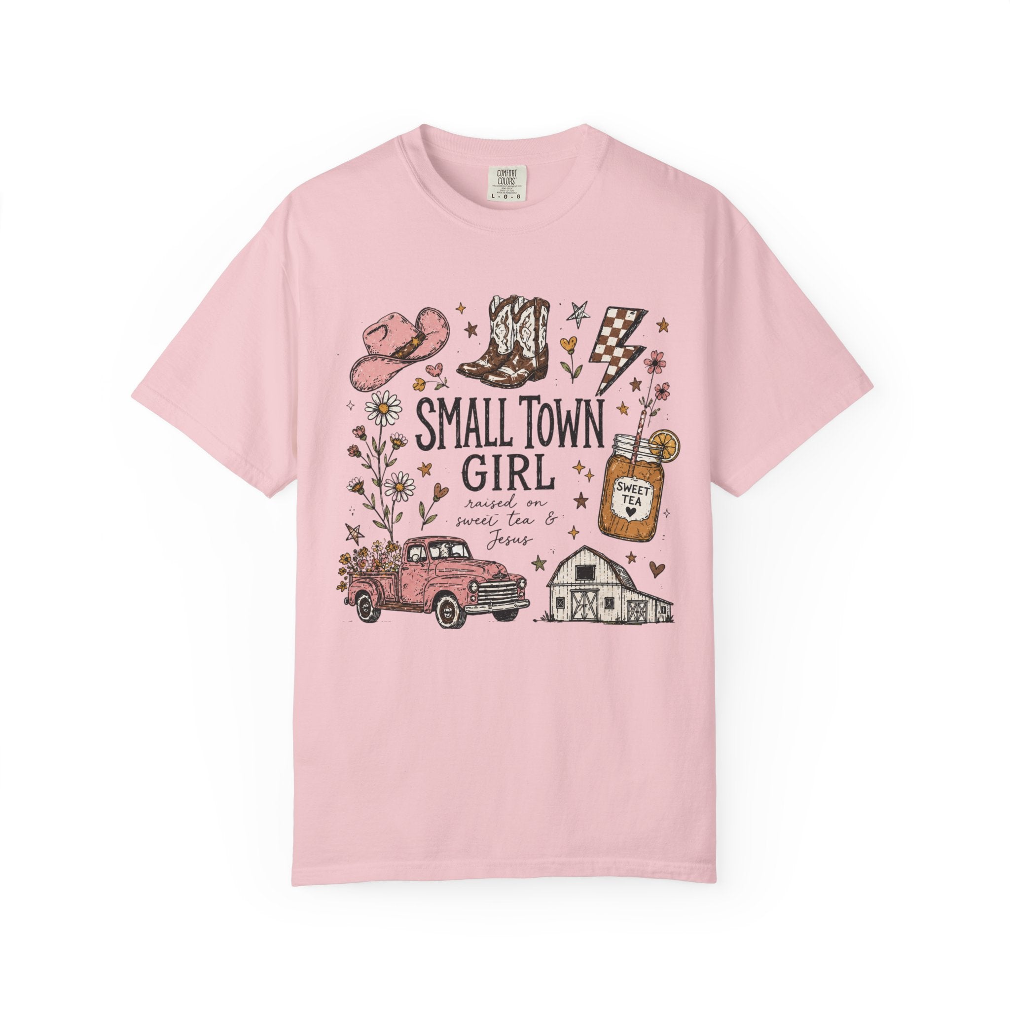 Small town girl , Jesus and sweet tea girl, comfort colors tee