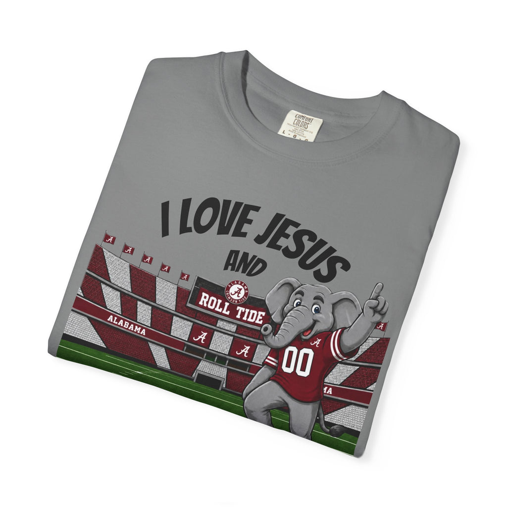 I Love Jesus and Roll Tide T-Shirt — Alabama Football Elephant Graphic Tee