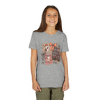 Youth Halloween Postage Stamp Tee — "Ain't No Ghosts Like Our Ghost" Retro Spooky Kids Shirt