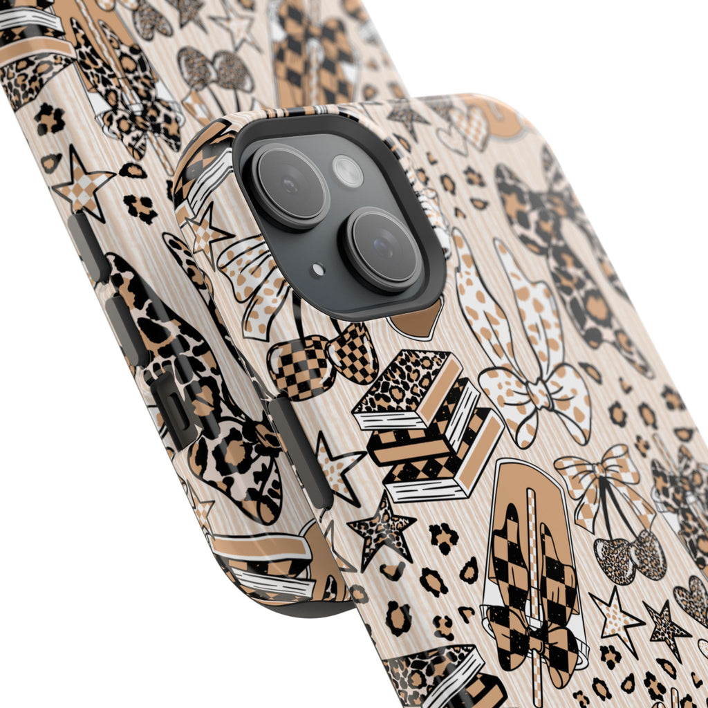 Cheetah bows iced coffee love Magnetic Impact-Resistant Cases