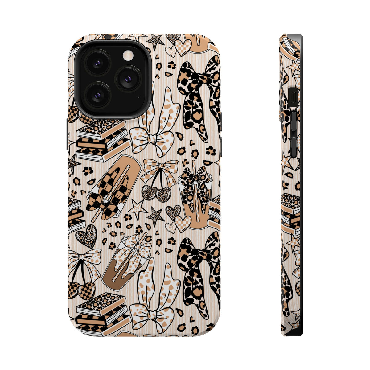 Cheetah bows iced coffee love Magnetic Impact-Resistant Cases