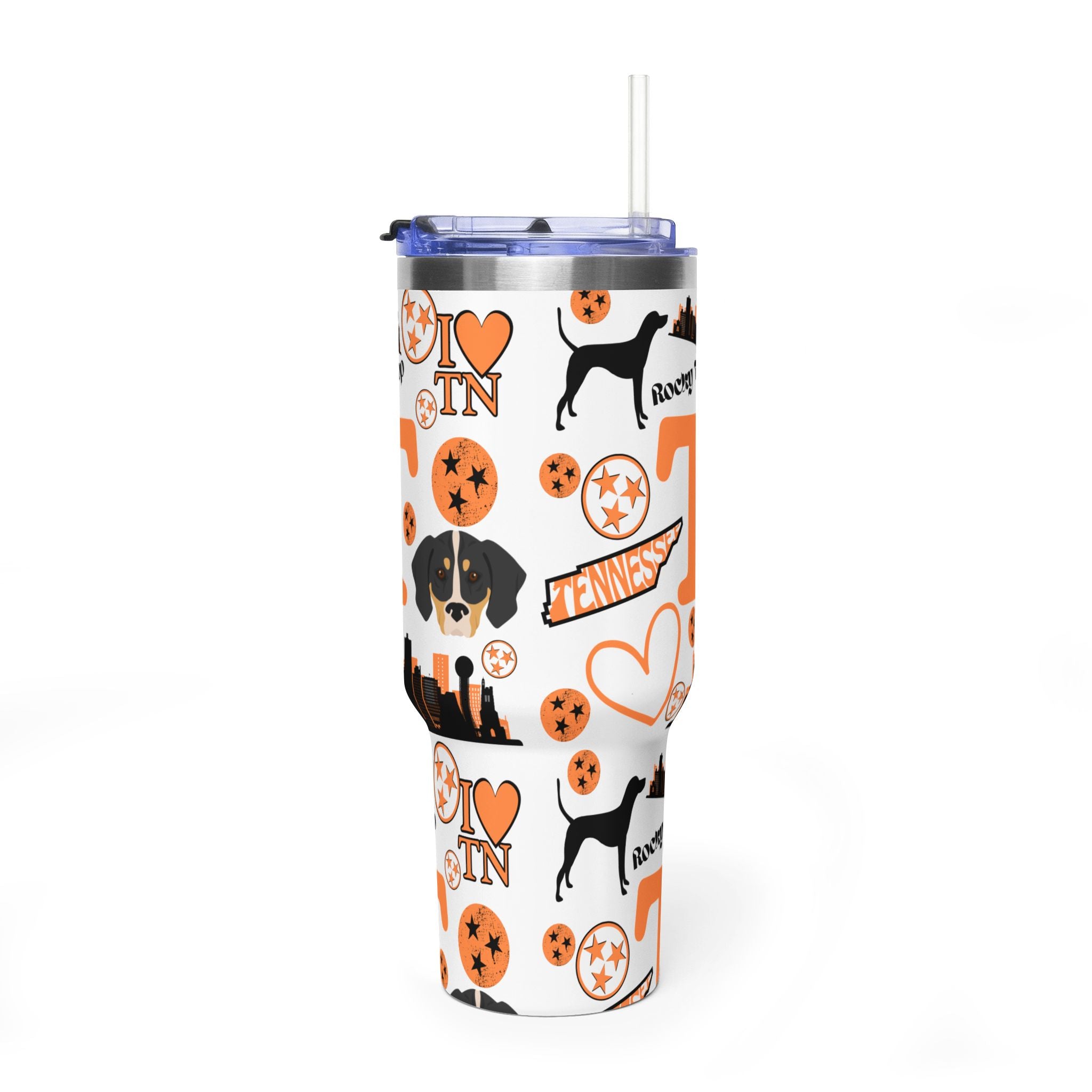 Tennessee Vols Collage 40oz Tumbler | Dog, Heart, City Icons TN fan cup