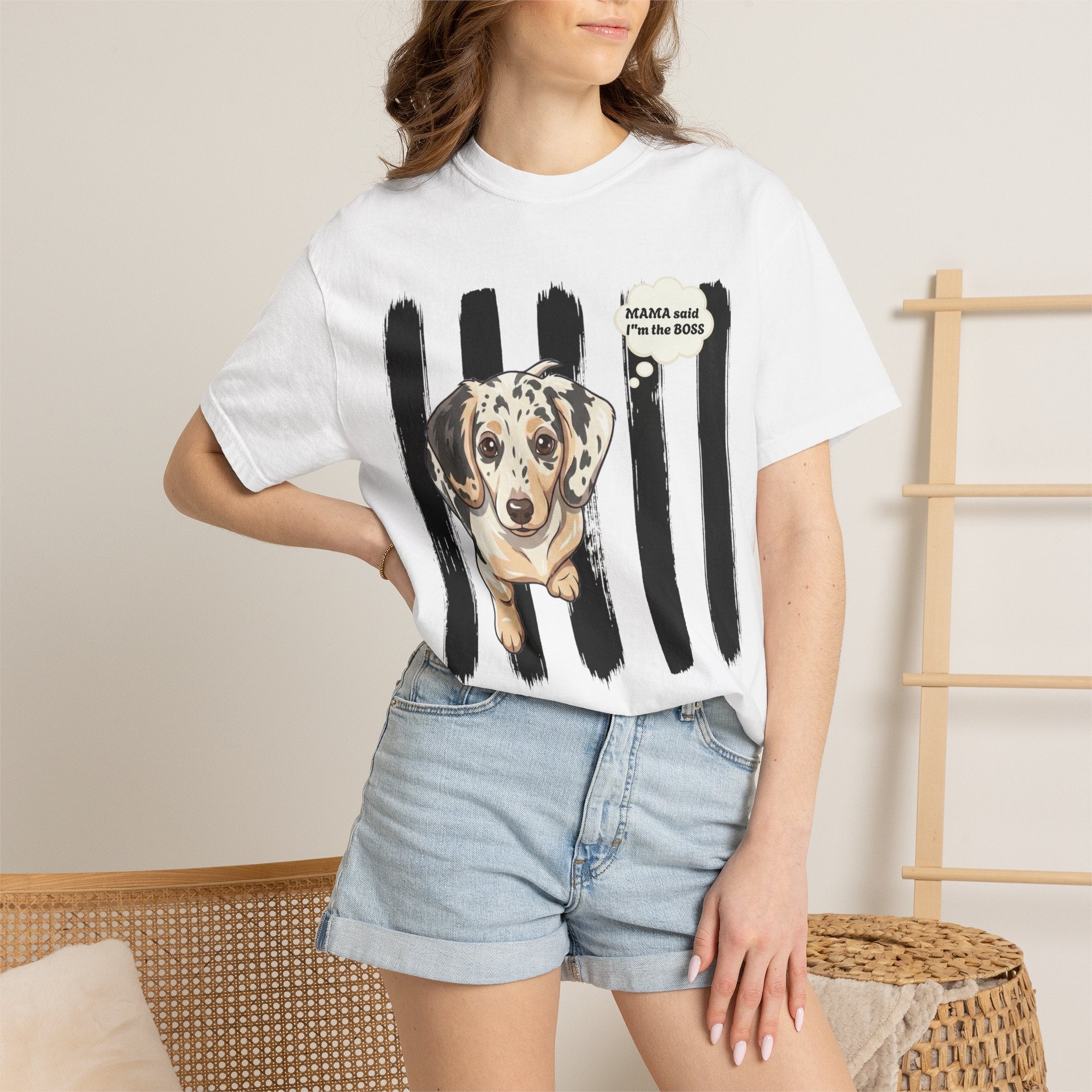 Comfort Colors “Mama Said I’m the Boss” Dachshund Shirt | Funny Dog Graphic Tee