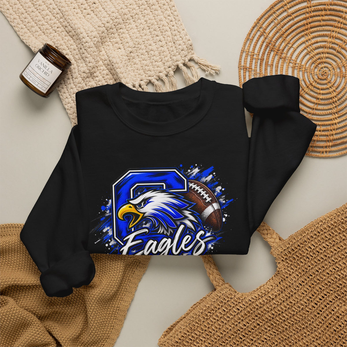 Eagles Football Crewneck Sweatshirt — Vintage Mascot Graphic