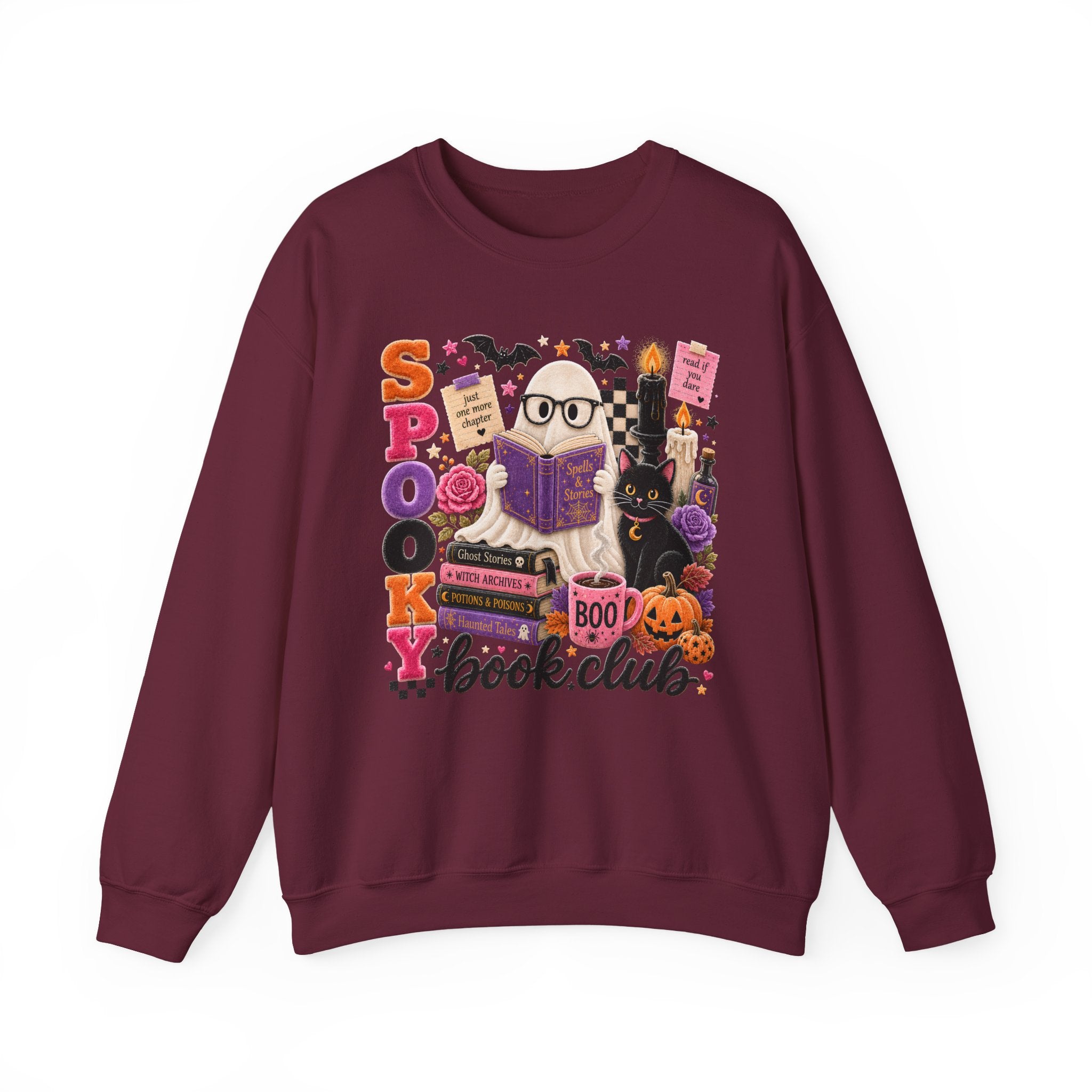 Spooky Book Club Sweatshirt | Halloween Ghost Reading Graphic | Cozy Fall Book Lover Crewneck