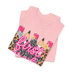 First Grade Pencils Leopard Print Kids Tee