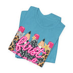 First Grade Pencils Leopard Print Kids Tee
