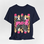 Pre-K Star Pencil T-Shirt — Cute Leopard School Teacher Tee