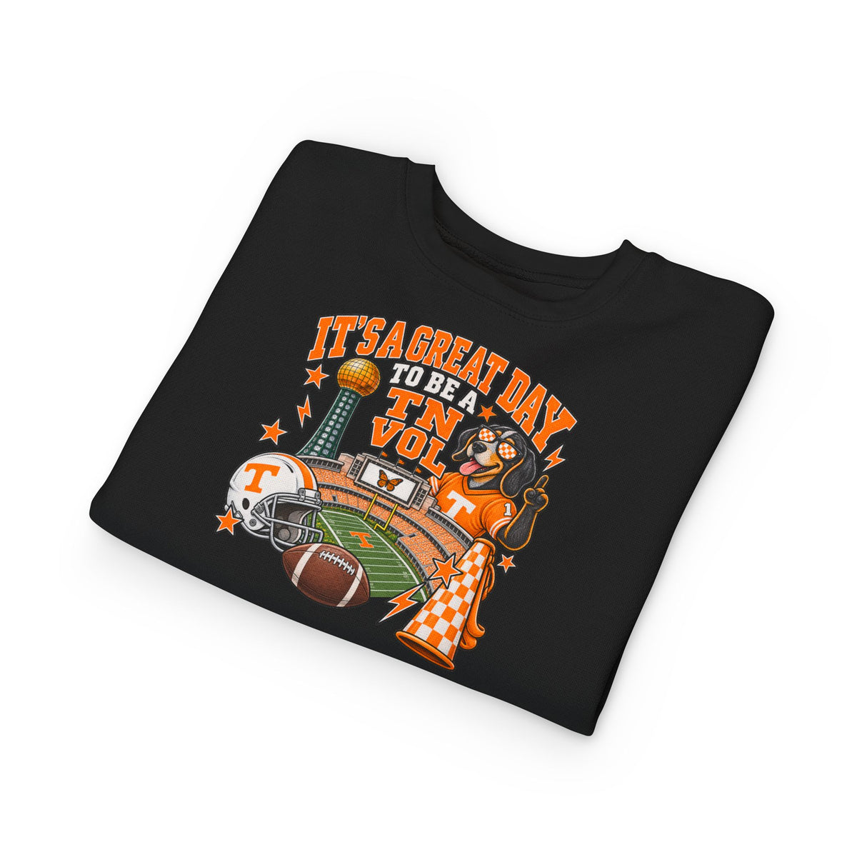 Toddler Sweatshirt - "It's a Great Day to Be a Vol" Football Stadium Mascot Design