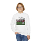 Youth Crewneck Sweatshirt - 'I Love Jesus and roll tide Football' Stadium Graphic Alabama