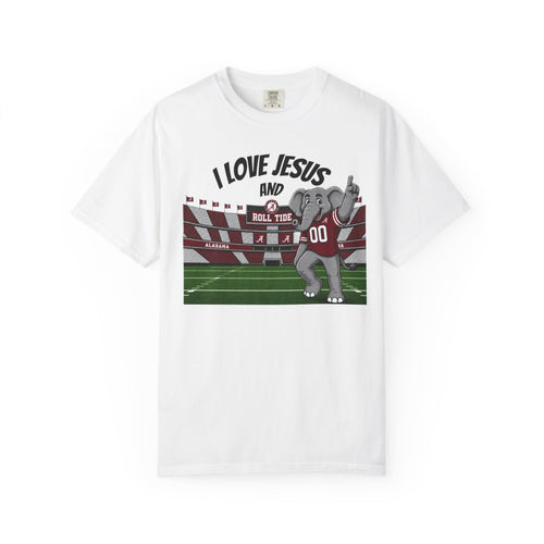 I Love Jesus and Roll Tide T-Shirt — Alabama Football Elephant Graphic Tee