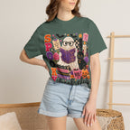 Spooky Book Club T-shirt | Halloween Reading Cat Owl Pumpkin