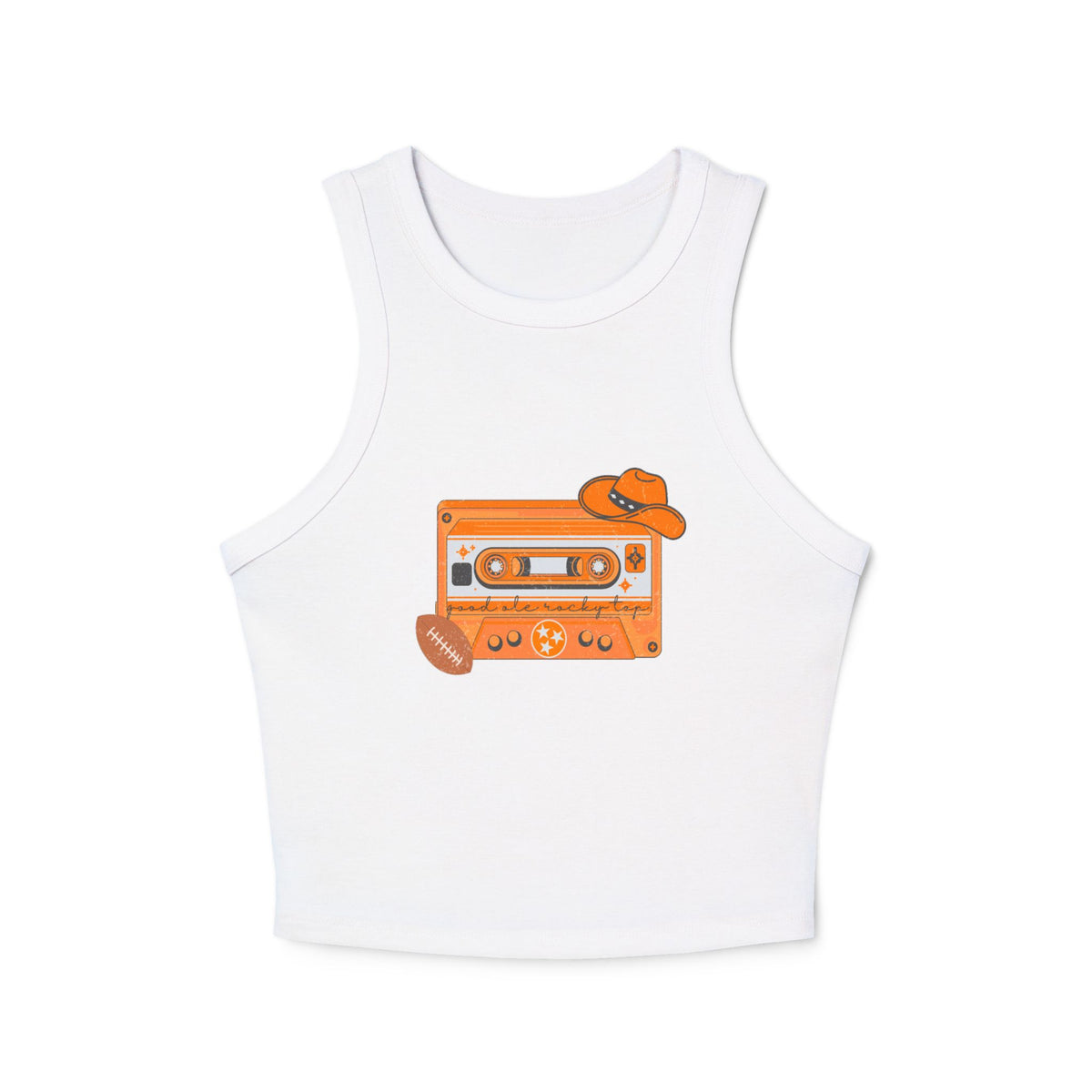 Retro Orange Cassette Tank Top — Vintage Music Rocky Top Tennessee