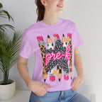 Pre-K Star Pencil T-Shirt — Cute Leopard School Teacher Tee