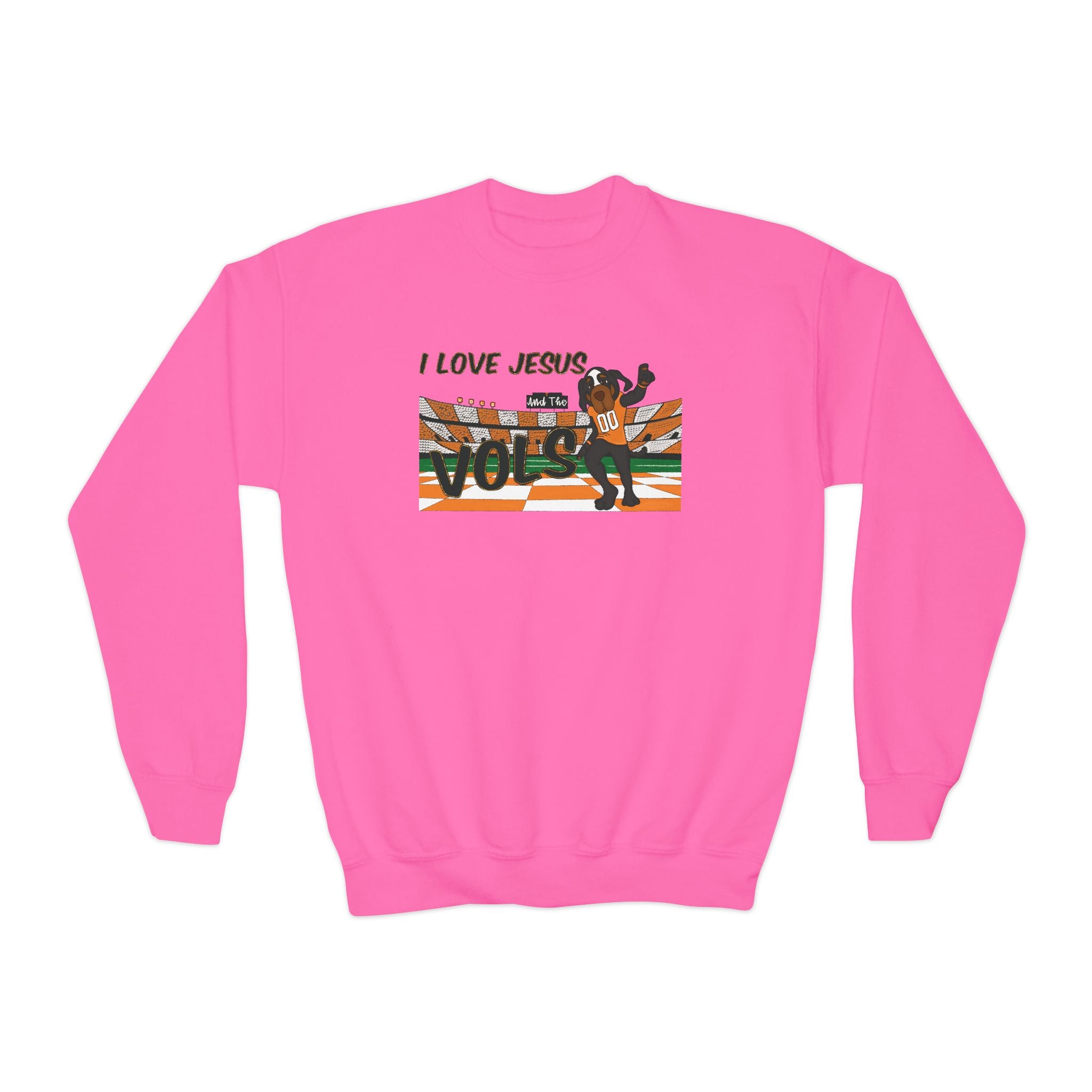I Love Jesus Youth Crewneck Sweatshirt – Retro Christian Youth SweatShirt