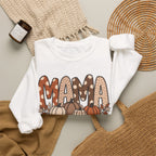Mama Pumpkin Personalized sleeve with names Fall Crewneck Sweatshirt