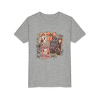 Youth Halloween Postage Stamp Tee — "Ain't No Ghosts Like Our Ghost" Retro Spooky Kids Shirt