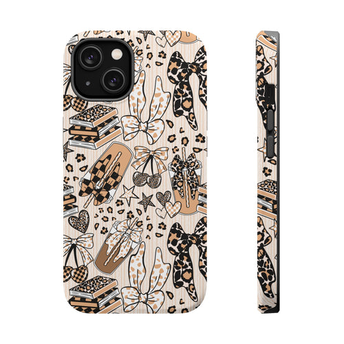 Cheetah bows iced coffee love Magnetic Impact-Resistant Cases