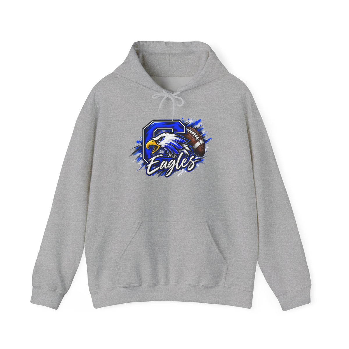 Eagles Football Gildan Hoodie — Bold Eagle Mascot Pullover