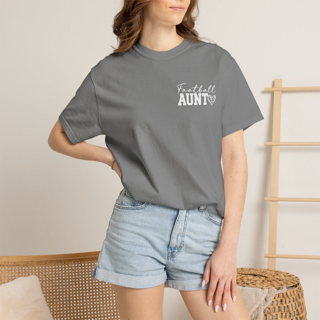 Aunt Customizable numbers and names football  comfort colors shirt