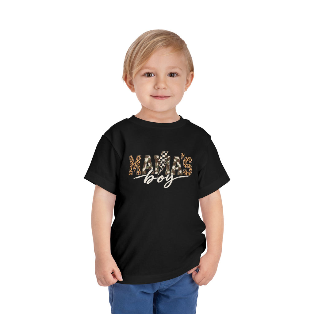 Mama's Boy Toddler matching Tee — Leopard Print Graphic Shirt for Baby Boys