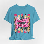 Fourth Grade Pencil Tee — Leopard & Glitter Back-to-School Shirt