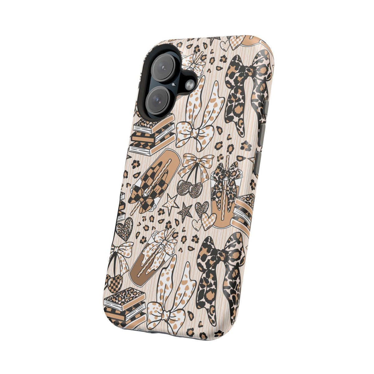Cheetah bows iced coffee love Magnetic Impact-Resistant Cases