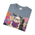 Spooky Book Club T-shirt | Halloween Reading Cat Owl Pumpkin