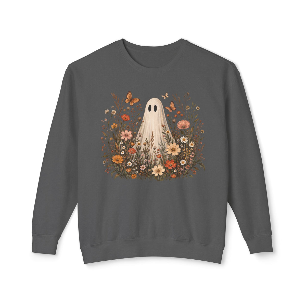 Ghost in wildflowers Comfort Colors Unisex Lightweight Crewneck Sweatshirt