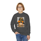 Youth Crewneck Sweatshirt — Cheerful Mascot ‘Go Vols’ Leopard Print Kids Pullover