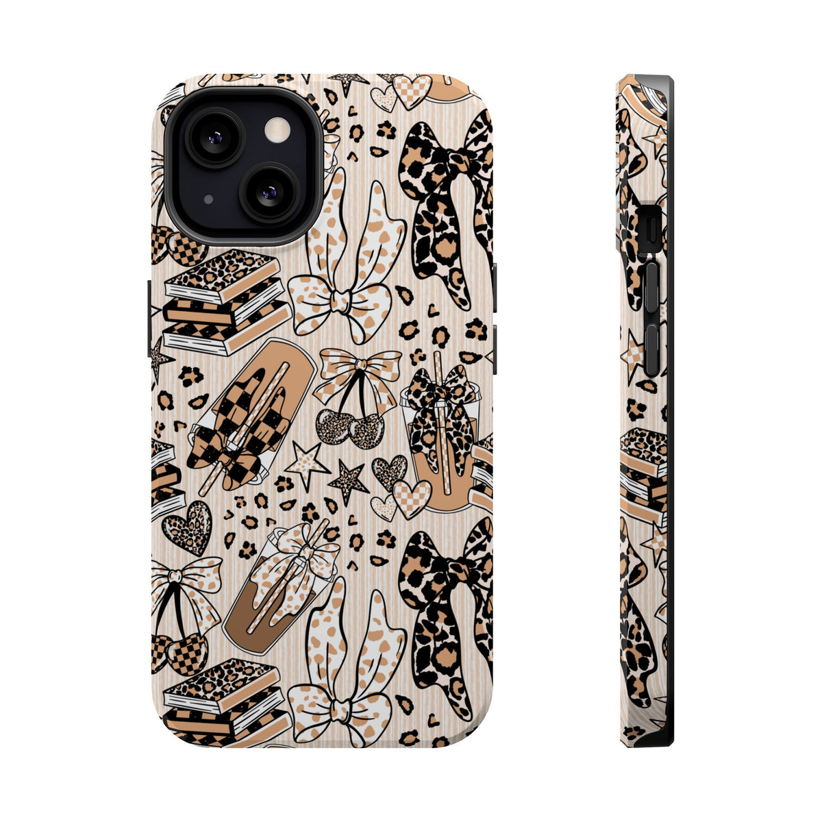 Cheetah bows iced coffee love Magnetic Impact-Resistant Cases