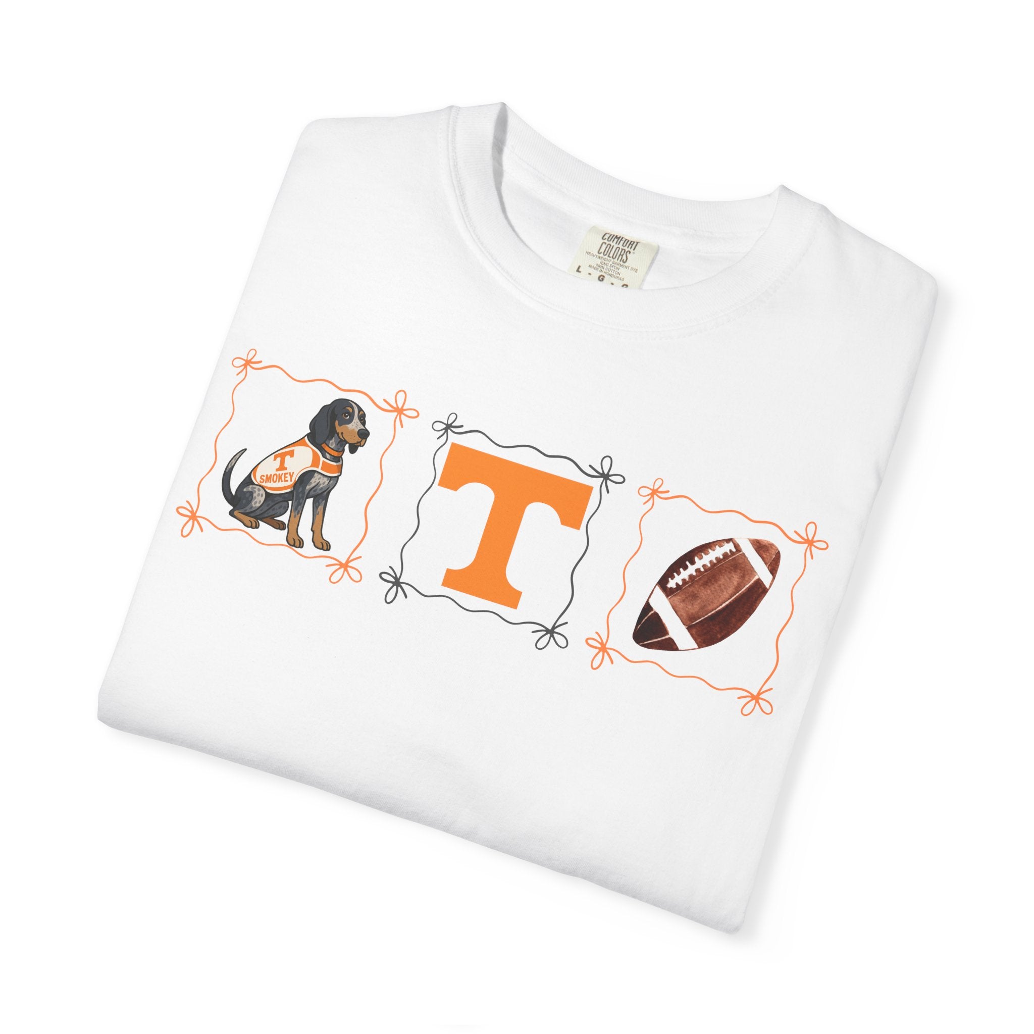 Tennessee Volunteers Dog, 'T', and Football Graphic T-Shirt