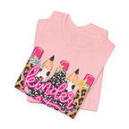 Kindergarten Pencils T-Shirt — Cute Leopard Print School Tee