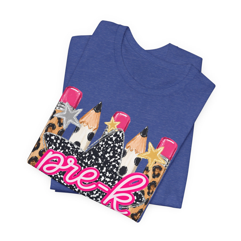 Pre-K Star Pencil T-Shirt — Cute Leopard School Teacher Tee