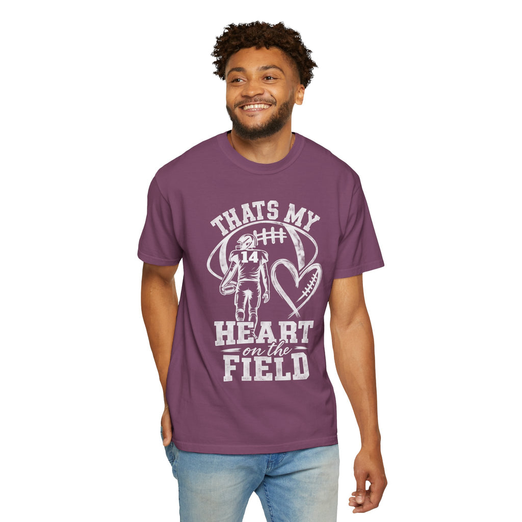 Football Mom/Dad T-Shirt - "That's My Heart on the Field" Youth Player Support Tee