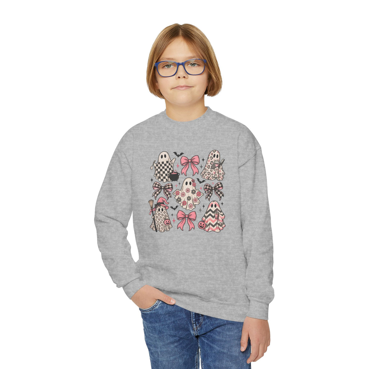 Ghost and Bows Gildan crewneck sweatshirt