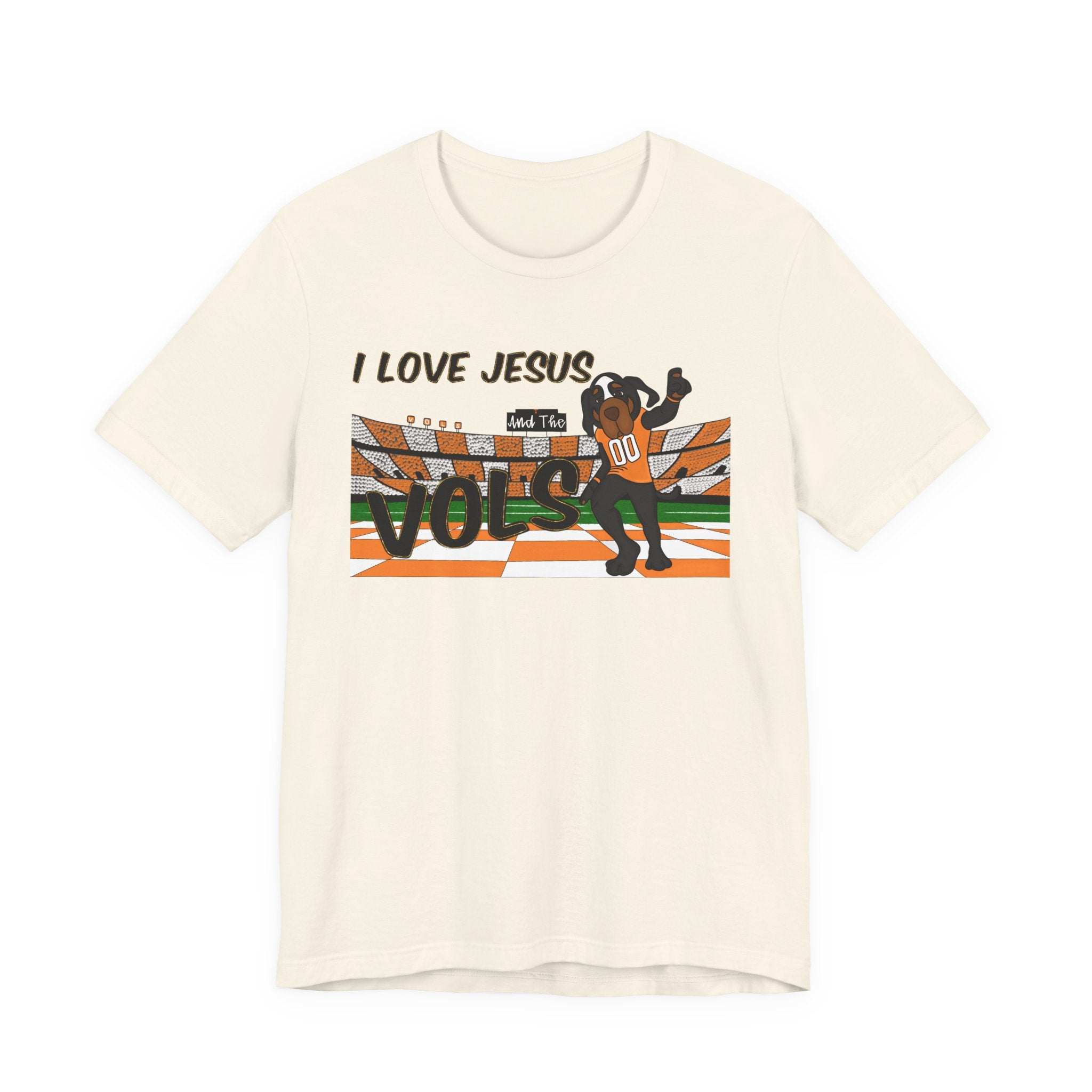 I Love Jesus Vols T-Shirt | Football  TN Stadium Graphic Tee, Orange and White Tennessee Vols