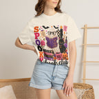Spooky Book Club T-shirt | Halloween Reading Cat Owl Pumpkin