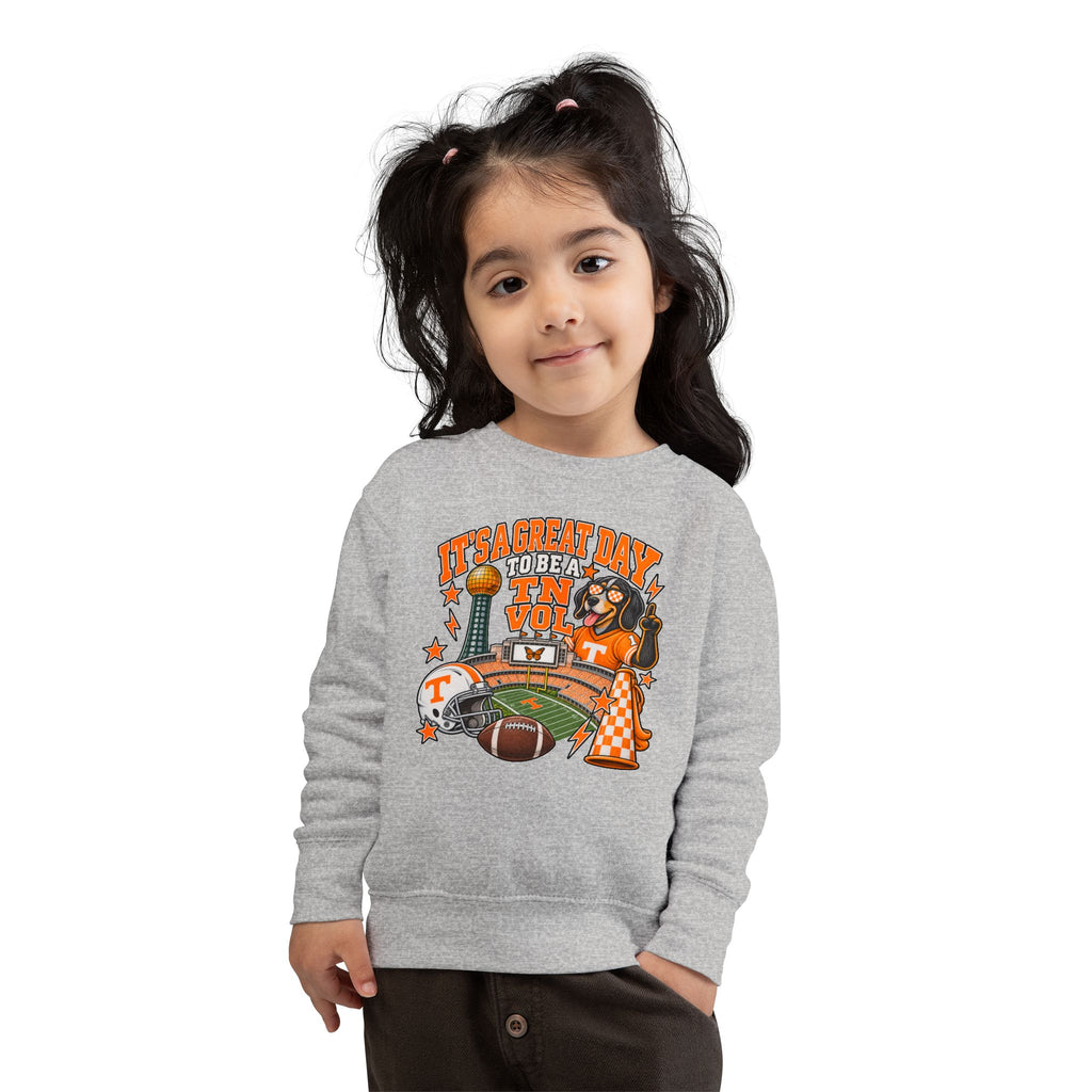 Toddler Sweatshirt - "It's a Great Day to Be a Vol" Football Stadium Mascot Design