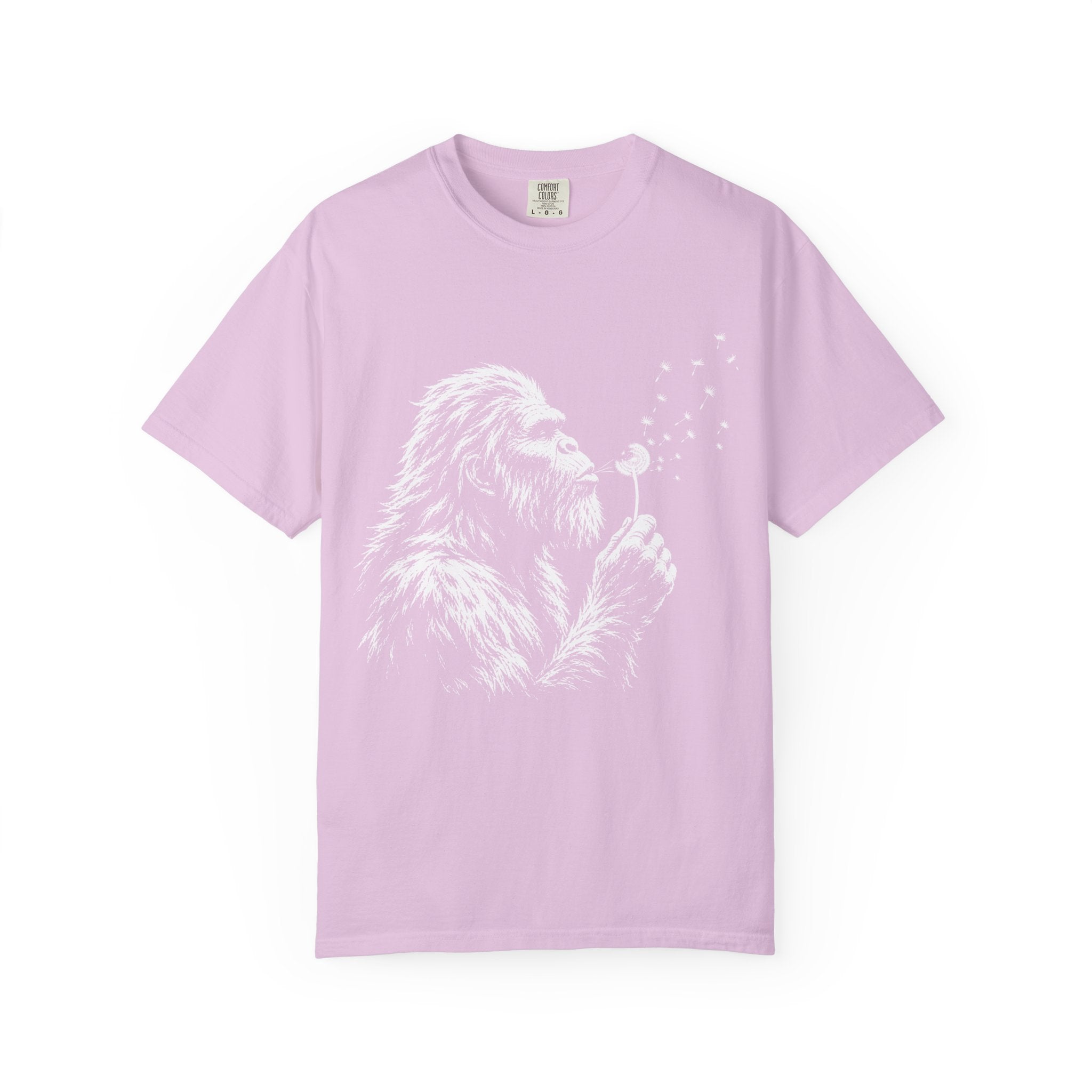 Bigfoot Dandelion T-Shirt — Whimsical Sasquatch Graphic Tee