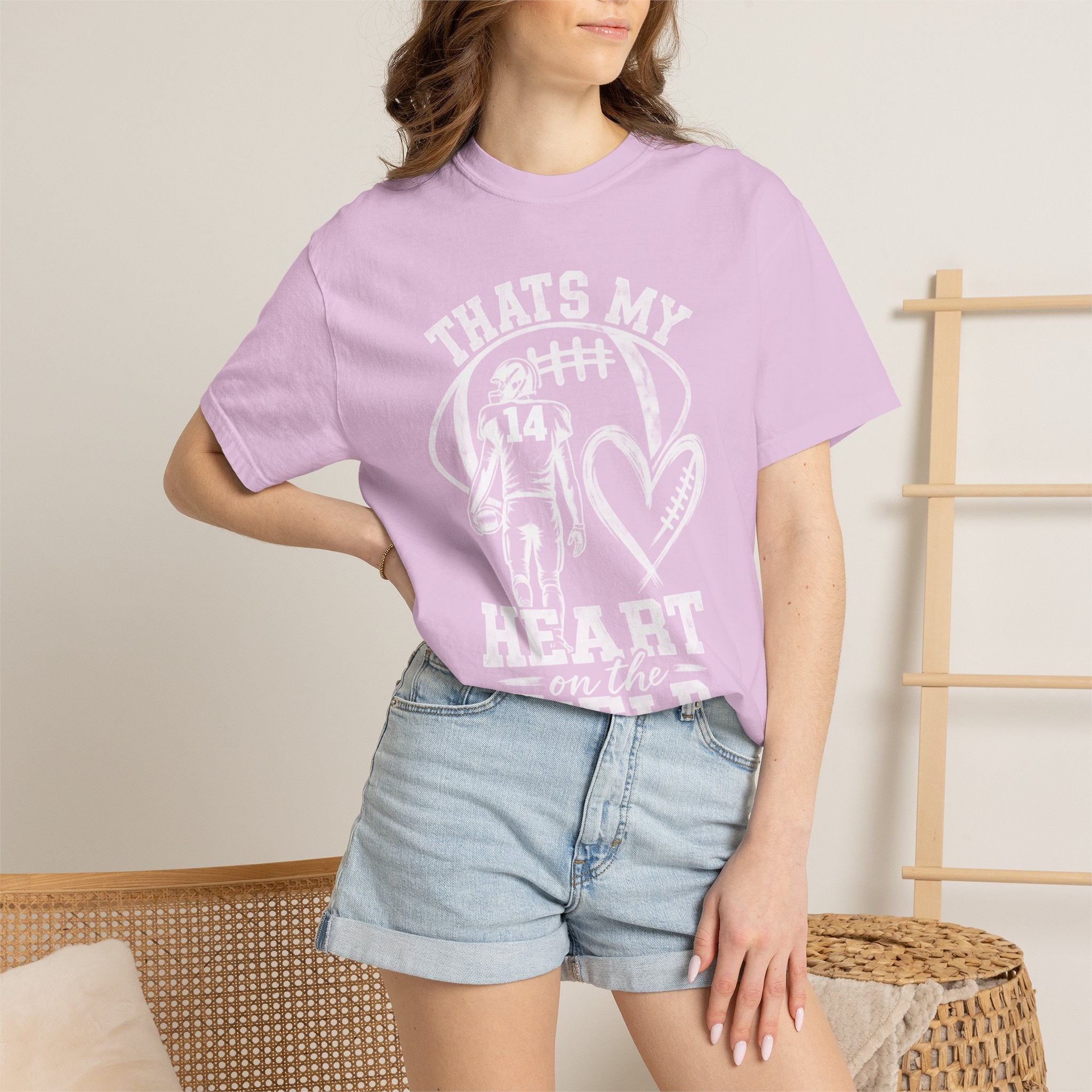 Football Mom/Dad T-Shirt - "That's My Heart on the Field" Youth Player Support Tee