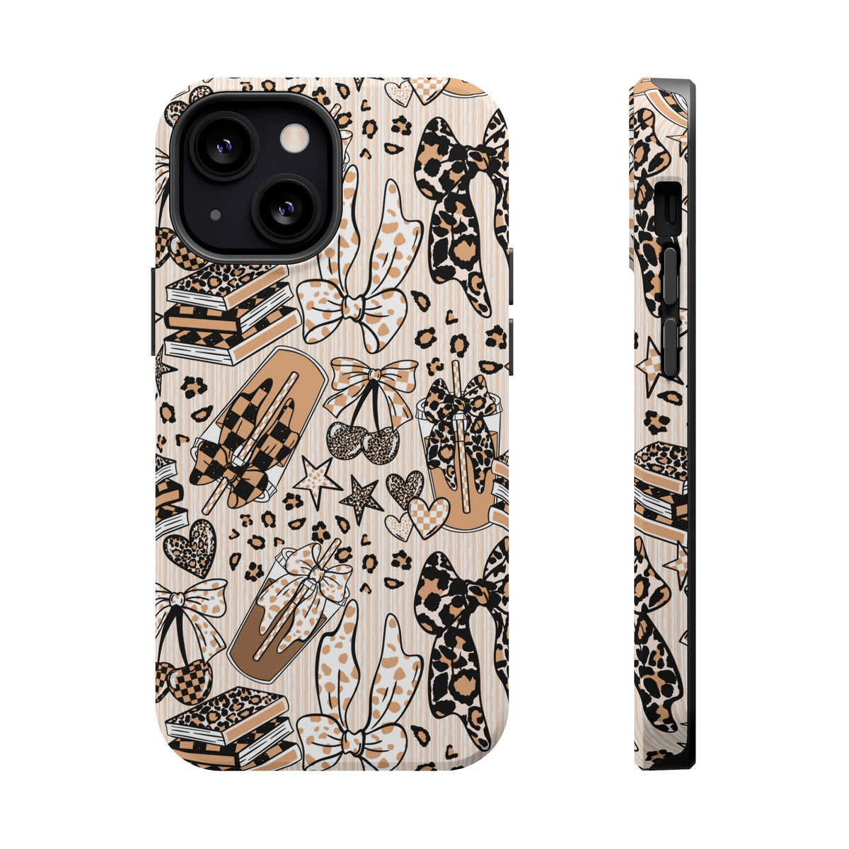 Cheetah bows iced coffee love Magnetic Impact-Resistant Cases