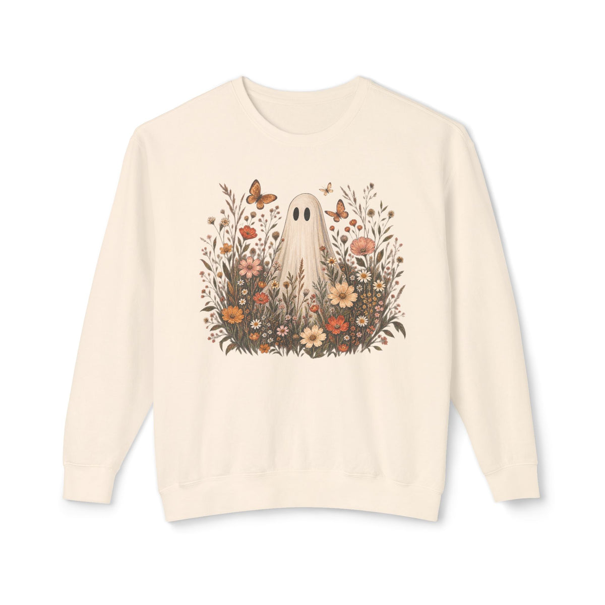 Ghost in wildflowers Comfort Colors Unisex Lightweight Crewneck Sweatshirt